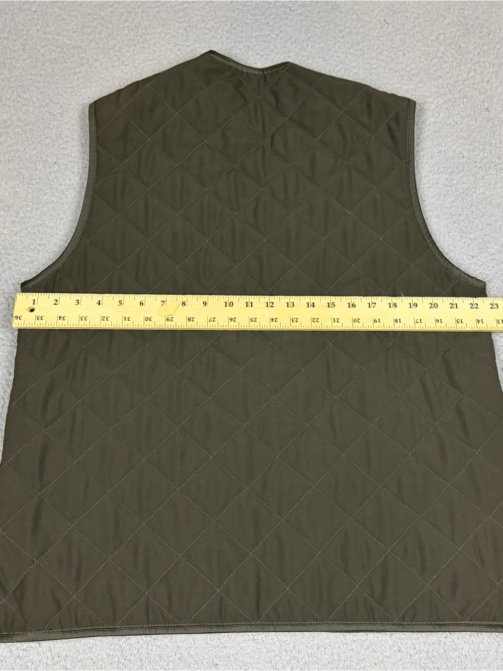 Orvis Quilted Vest Womens Large Green Fleece Lined Full Zip Pockets - Picture 9 of 9